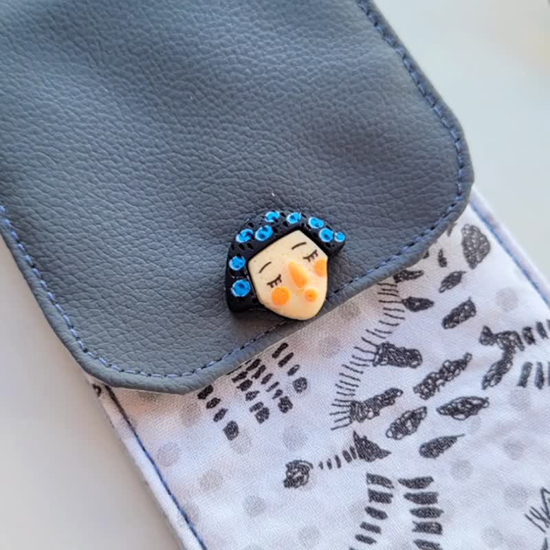 【可放22cm吸管】防水环保餐具袋 / 笔袋 亲子餐具袋 黑发琪琪 - 筷子/筷架 - 棉．麻 多色