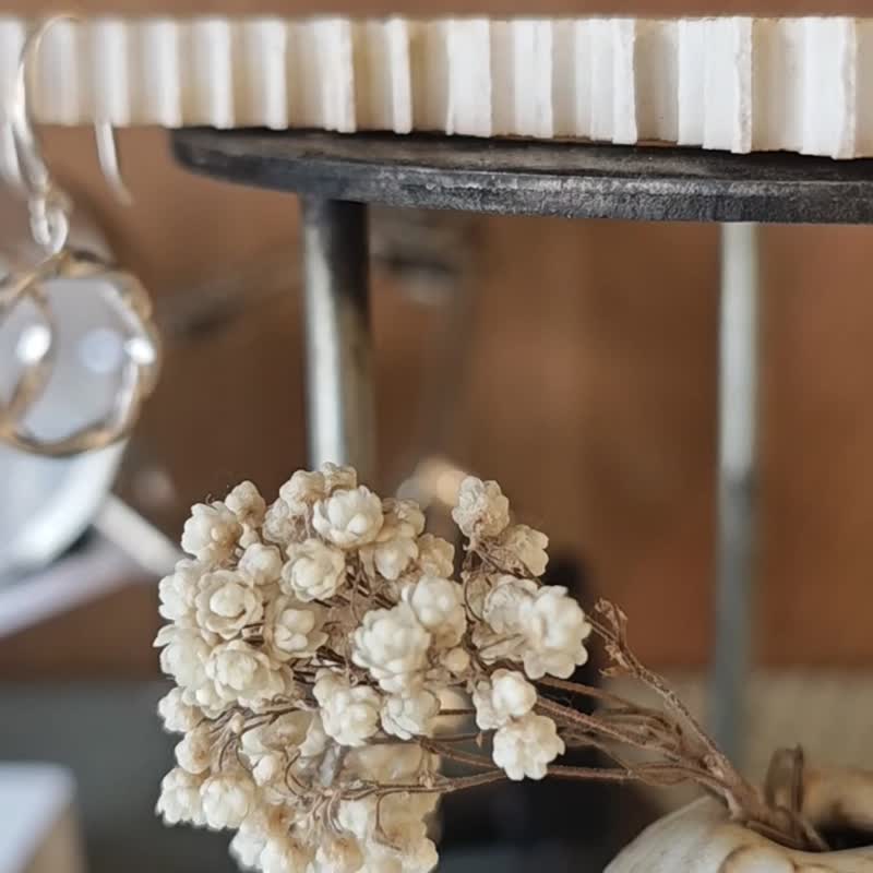 手工银耳环－耳针式 - 耳环/耳夹 - 纯银 