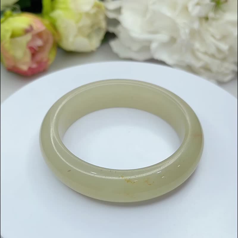 NO.83稀有冰糖雪梨佘太翠手环 冰透 佘太玉 内径54MM 圈口 平安镯 - 手链/手环 - 玉石 多色