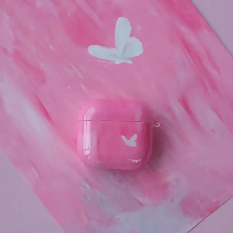原创 少女的心 AirPods耳机壳 - 耳机收纳 - 硅胶 粉红色