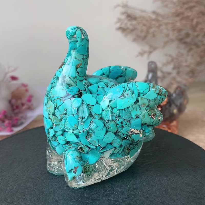 水晶摆饰 公仔 萌宠 小飞象 L号 | 天然水晶与矿石 职人滴胶 - 摆饰 - 水晶 多色