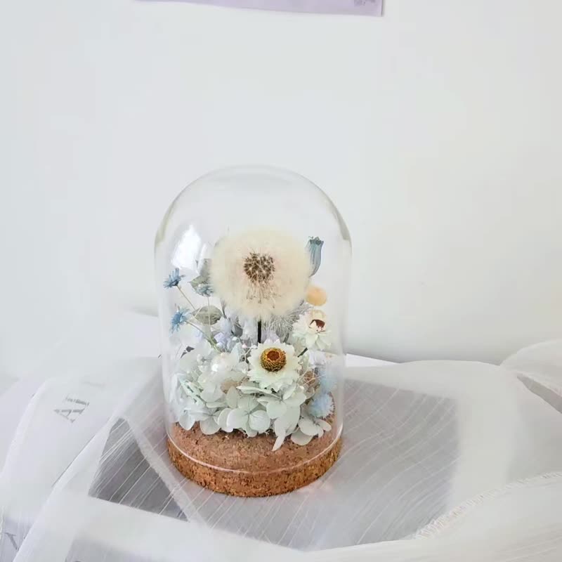 宝宝蓝蒲公英永生玻璃花盅 在远处为你的幸福而祈祷 - 干燥花/捧花 - 植物．花 蓝色