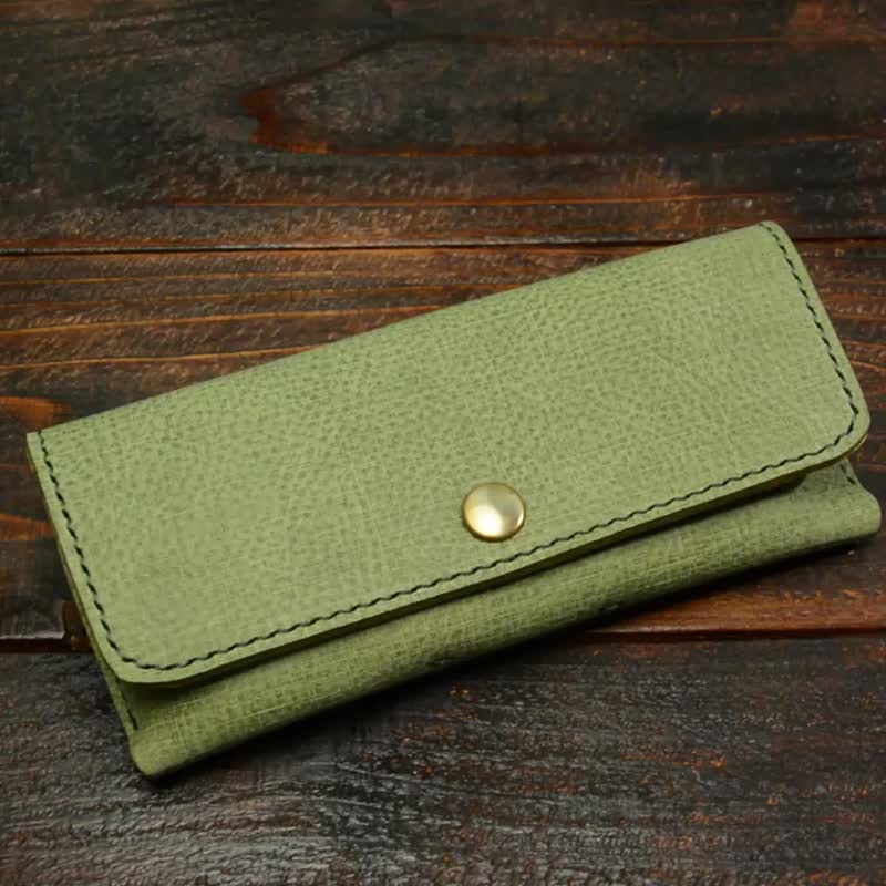 【密瓜纹】Babel x 山羊麂皮眼镜盒 绿色 - 眼镜/眼镜框 - 真皮 绿色