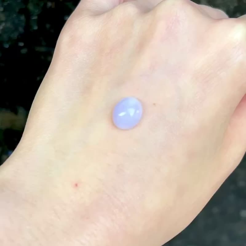 冰种 天然翡翠缅甸翡翠A玉 玉镯 • 冰种粉紫蛋面翡翠裸石 - 其他 - 玉石 紫色