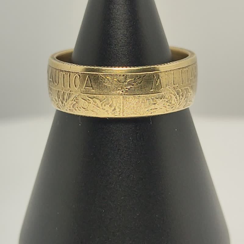 Italy Coin Ring 200 lire 1993 Military aviation coin rings for men coin rings - 戒指 - 其他金属 