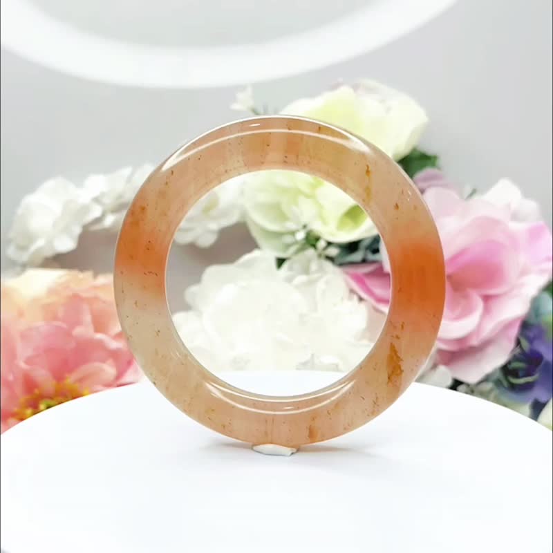NO.176稀有冰酿蜜桃圆镯 内径 52 MM 圈口 幻彩佘太翠玉镯 手环 - 手链/手环 - 玉石 多色