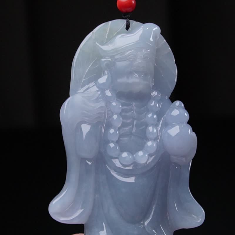 紫罗兰翡翠济公活佛项链 | 天然缅甸玉翡翠 A 货 | 送礼 - 项链 - 玉石 紫色