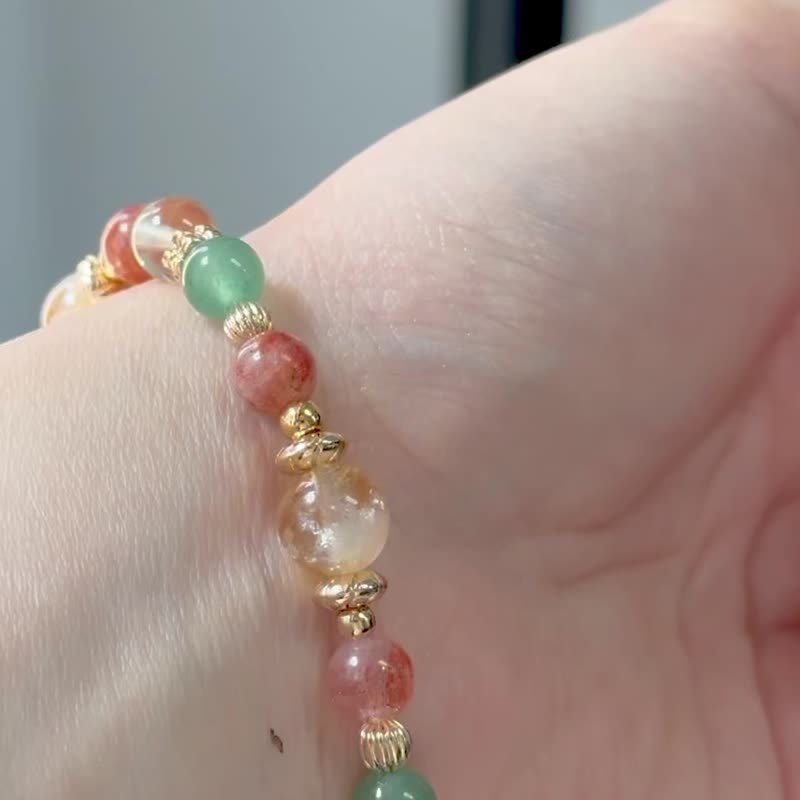 东菱玉 金太阳 奶盖黄水晶 柠檬黄水晶手链/ 事业运 招财 正能量 - 手链/手环 - 水晶 橘色