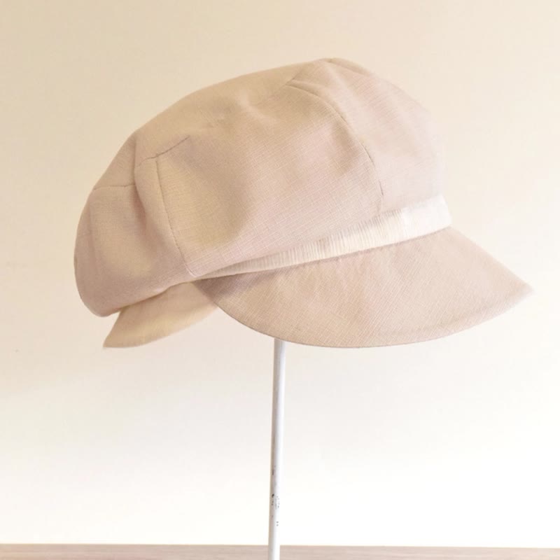 volume crochet. Natural hat PL1278-BG with a plump crown and wide brim that makes your face smaller and protects you from the sun. - 帽子 - 棉 卡其色