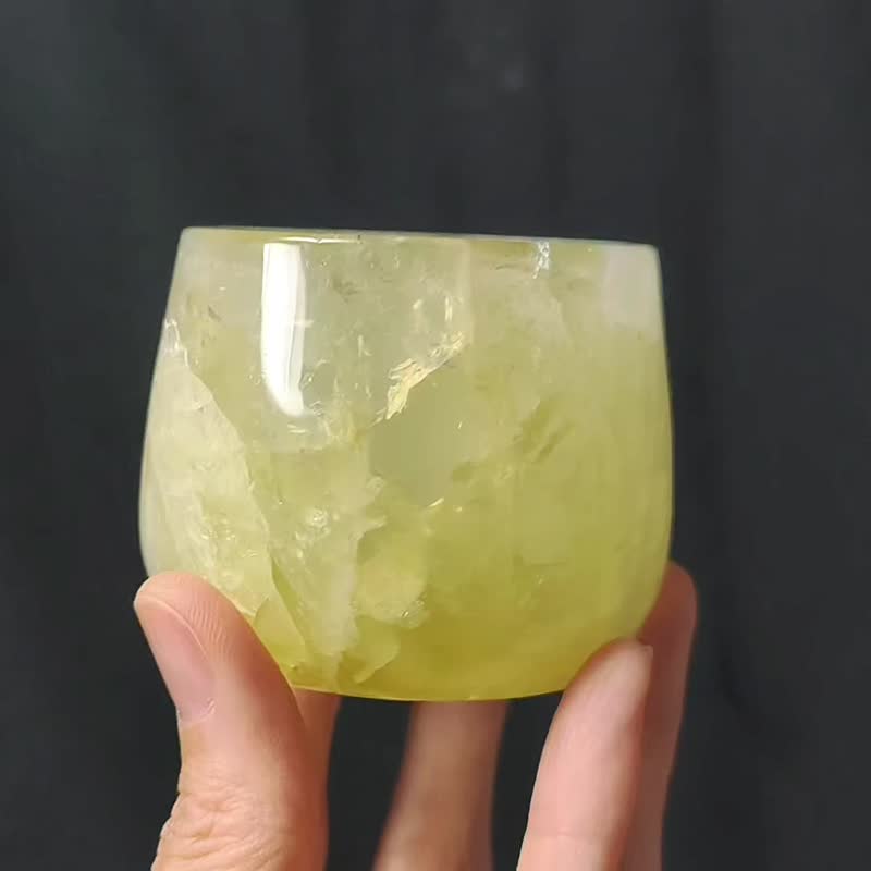 黄水晶 财富之石 招财 水晶杯 聚宝盆 摆件 纸镇 收藏 单品 礼物 - 摆饰 - 宝石 黄色