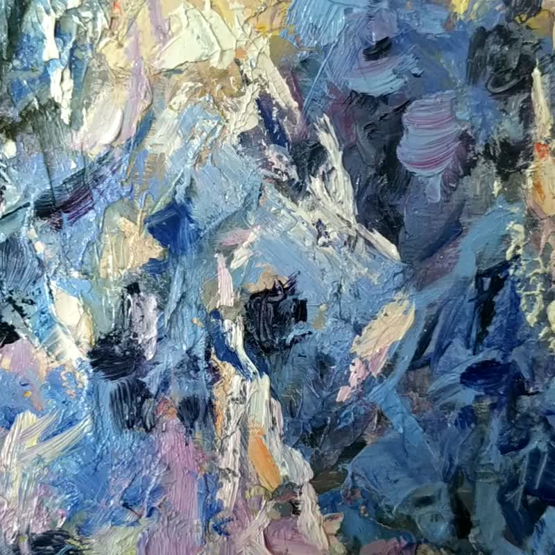 Mountains Painting Landscape Rocky Mountains Artwork Snowy Peaks 绘画与山 油畫原作 - 海报/装饰画/版画 - 木头 多色