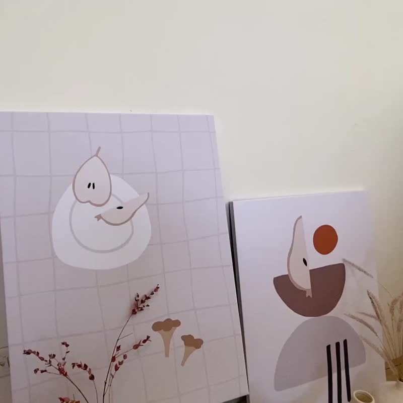 若即若梨 - 大地色/边柜摆设/几何挂画/酪梨/北欧风/简约 - 海报/装饰画/版画 - 棉 多色