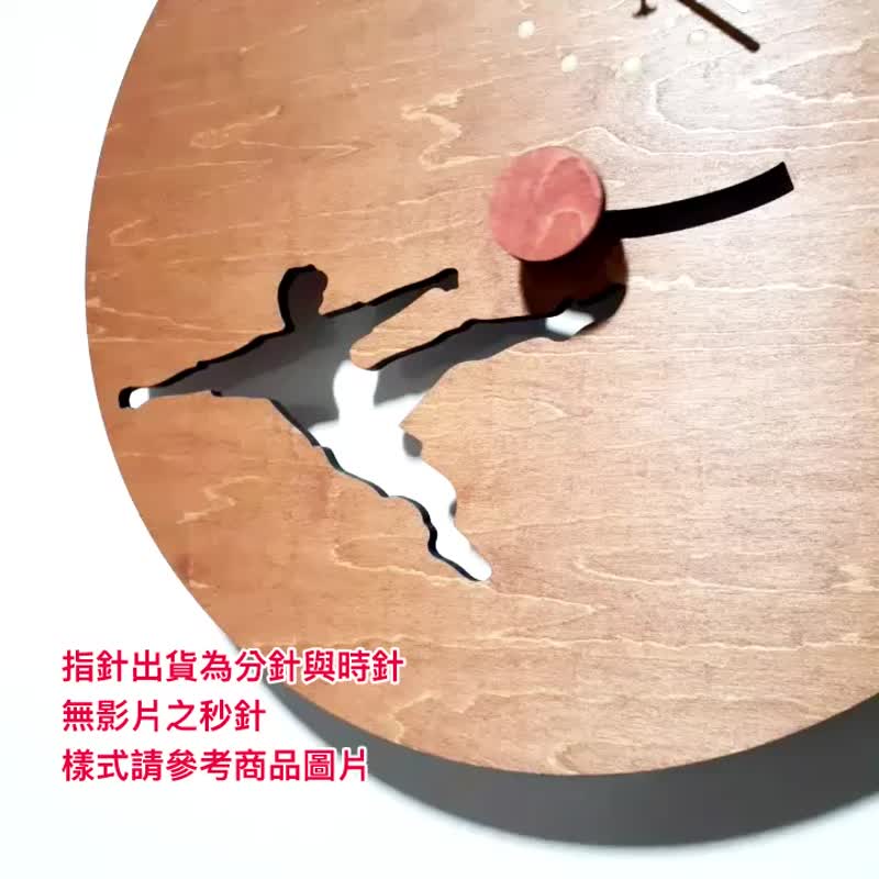 手工木作创意时钟 足球先生 - 时钟/闹钟 - 木头 咖啡色