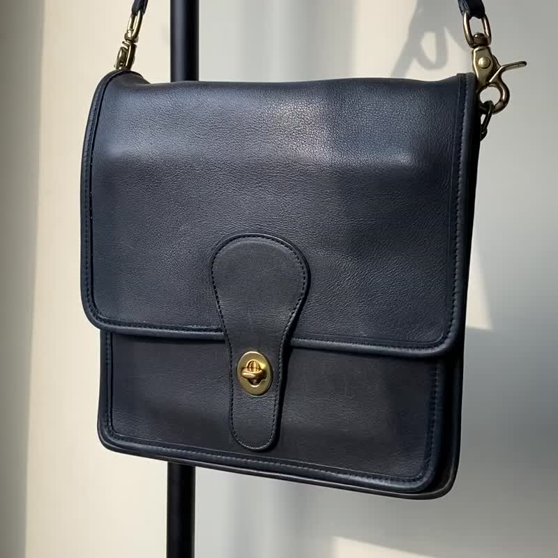 Vintage Coach Bag/古董包/中古/复古包/手袋/vintage - 侧背包/斜挎包 - 真皮 蓝色