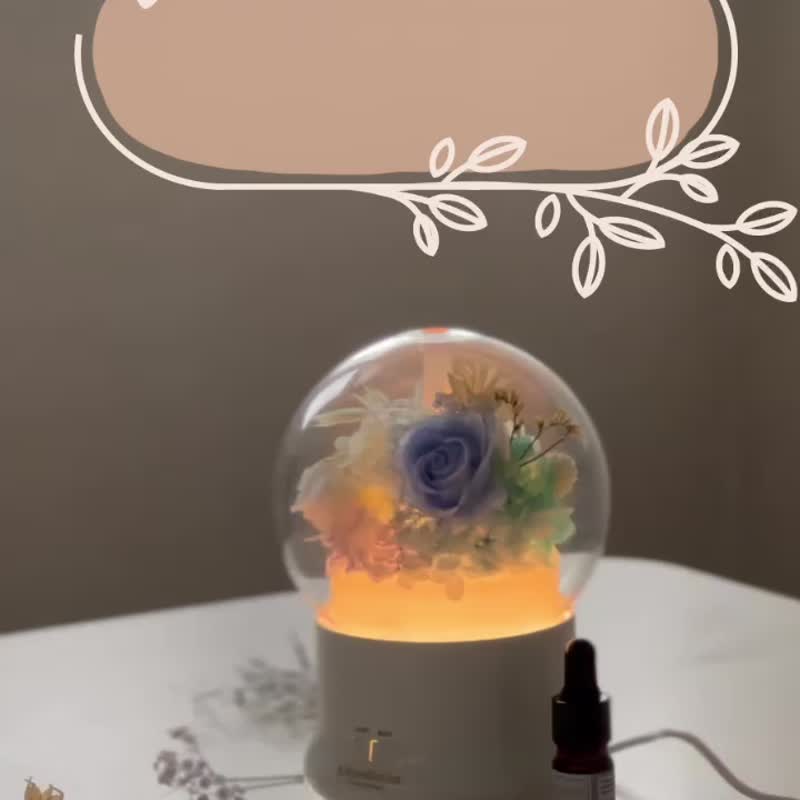 Kiitosflorist永生花香薰机连HINOKO皇牌Deep Sleep精油套装 - 香薰/精油/线香 - 其他材质 蓝色