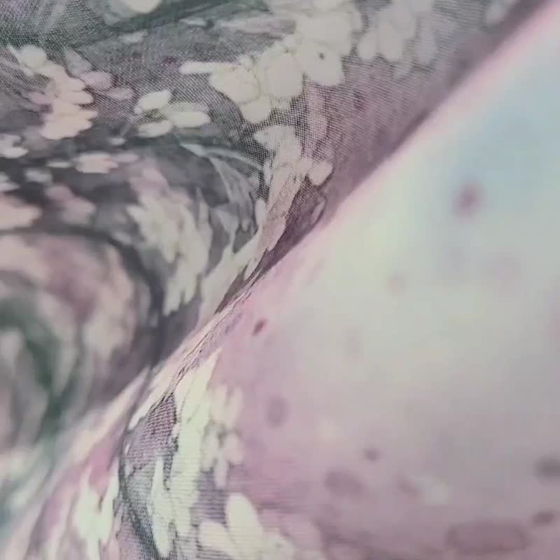 【3色/垂枝樱花的气息】雪纺披肩围巾披肩枝樱花生日母亲节 - 丝巾 - 聚酯纤维 紫色
