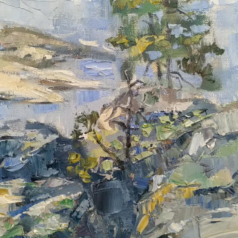 山水画 Lake Painting Island 油畫原作 Landscape Ladoga Skerries Karelia Original Artwork - 海报/装饰画/版画 - 其他材质 多色