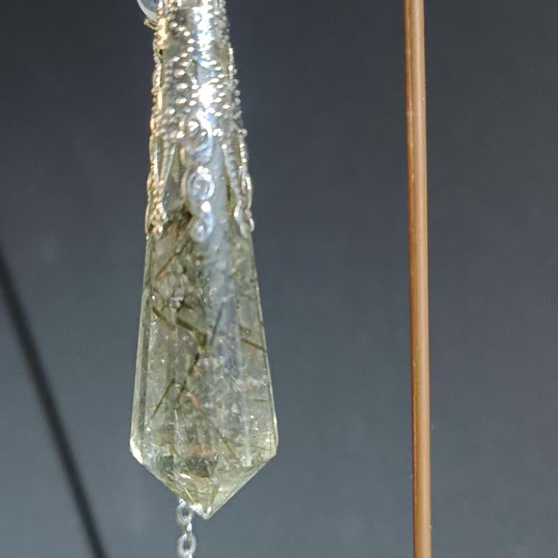 绿碧玺白水晶灵摆  矿石/水晶/灵修/开运/招财/破煞/防小人 - 项链 - 半宝石 