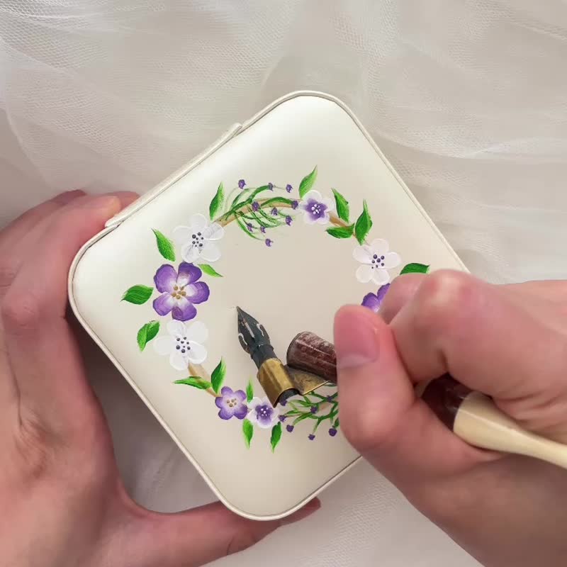 高级感 质感 首饰盒 手饰品盒 简约收纳盒 迷你 旅行 - 手链/手环 - 人造皮革 白色