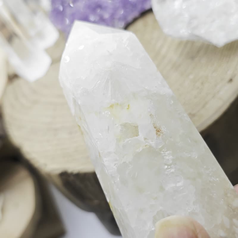 天然樱花玛瑙水晶柱子 - 摆饰 - 水晶 