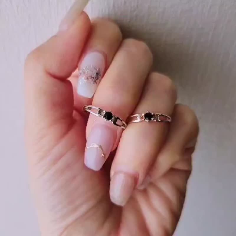 爱心切割戒指 (亦可作为尾戒) - 戒指 - 其他金属 金色