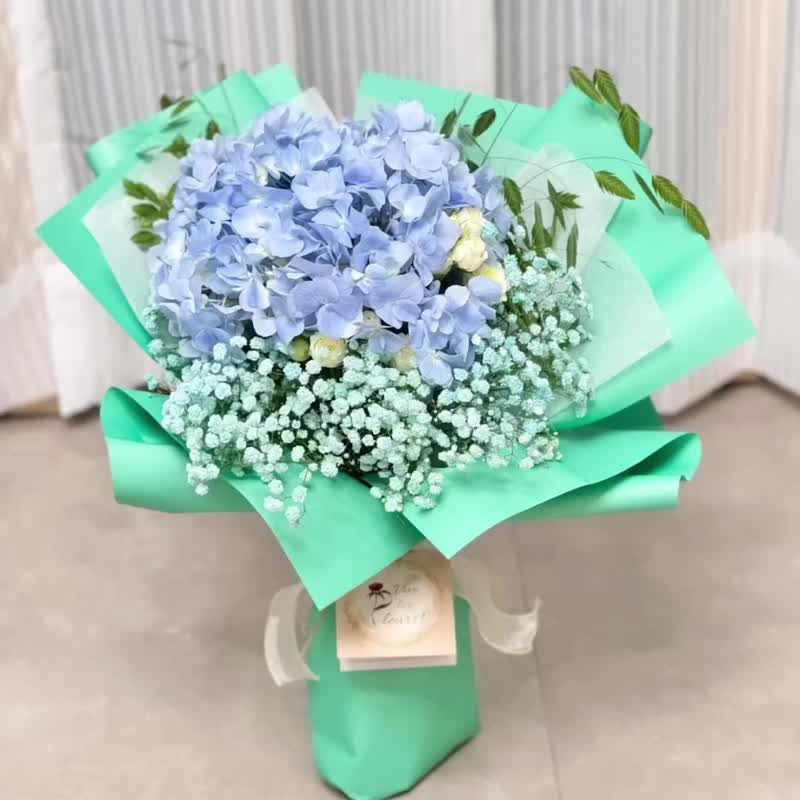 【毕业/纪念日/生日花束】Tiffany Blue色系鲜花束Bleu et Vert - 植栽/盆栽 - 植物．花 绿色