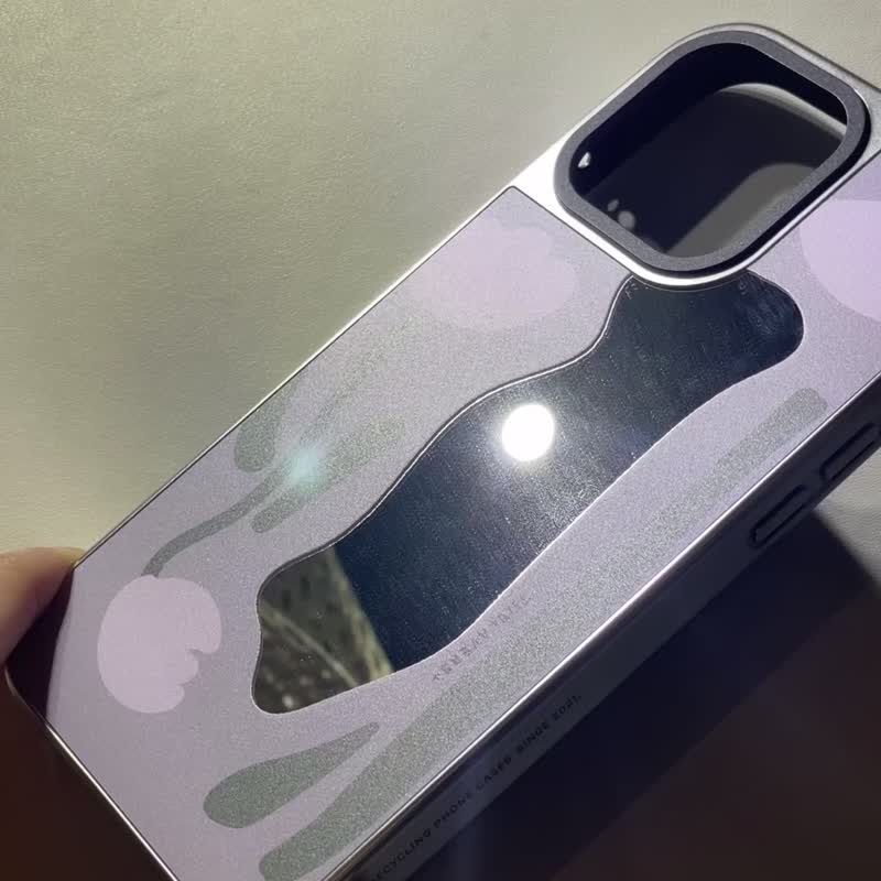 iPhone 17 |绿粉紫色玫瑰Blossom镜面手机壳 | 几何植物花朵图案 - 手机壳/手机套 - 塑料 紫色