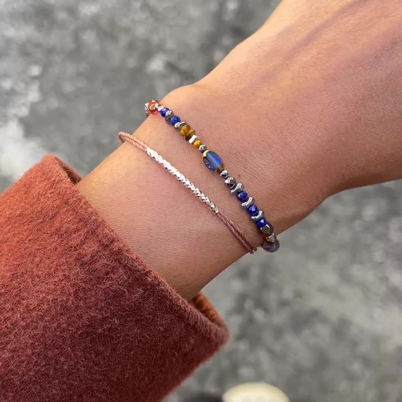 专属订制/天然石手链/青金石/黄虎眼石 - 手链/手环 - 其他材质 多色