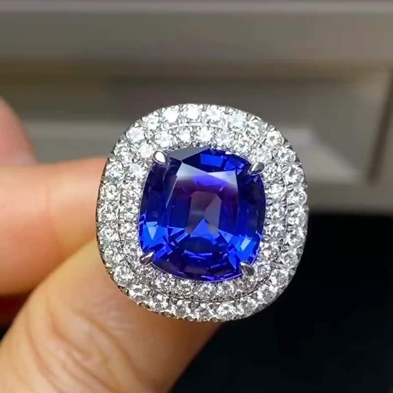 皇家蓝色坦桑石戒指  8.46克拉 - 戒指 - 宝石 