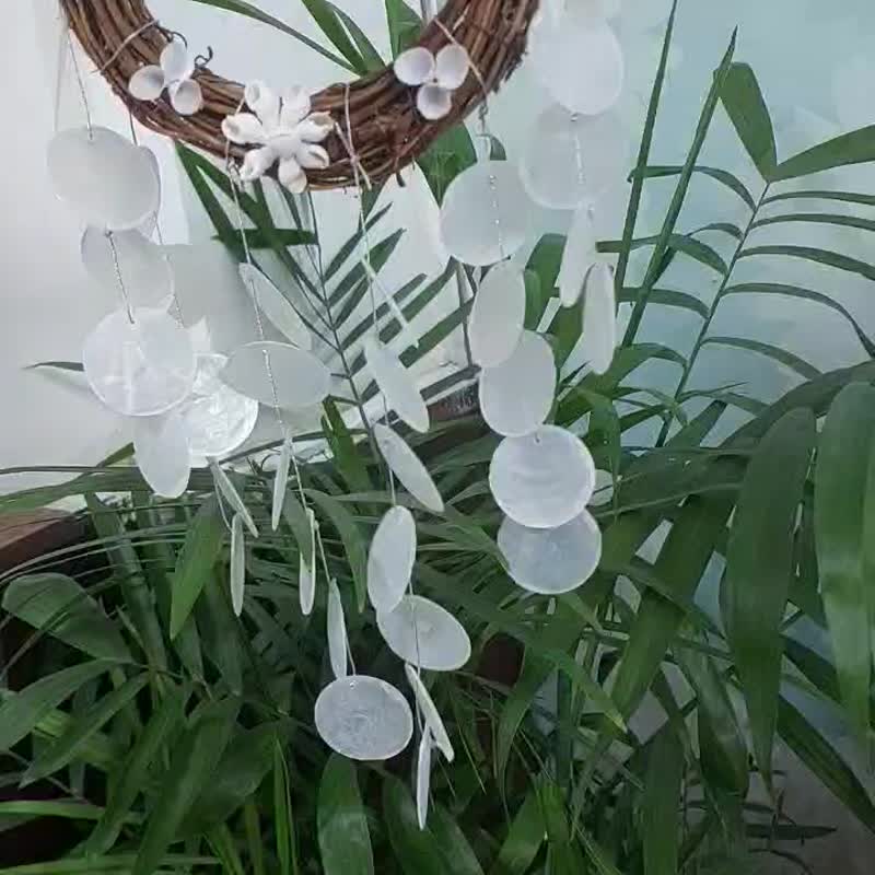 手工贝壳风铃 - 天然回收贝壳居家装饰 - 墙贴/壁贴 - 其他材质 白色