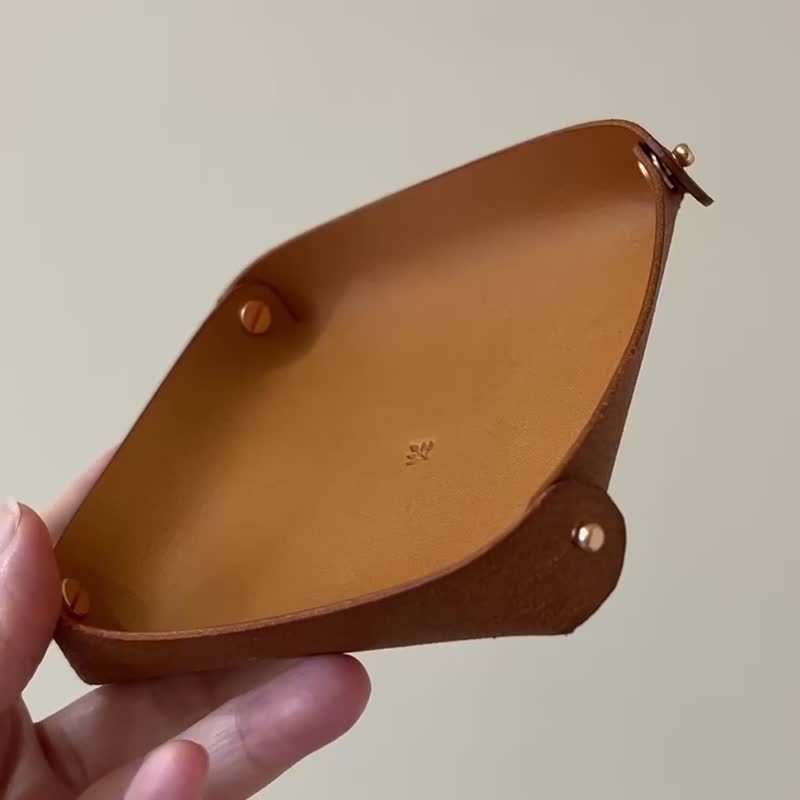 【质感收纳】Leather Tray 皮革收纳盘/饰品盘/植鞣革 -S/M - 收纳用品 - 真皮 咖啡色