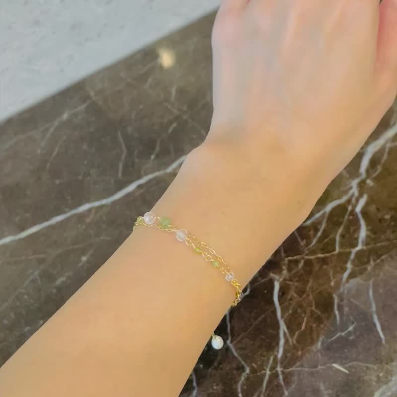 手作手链  橄榄石  日本手作家 - 手链/手环 - 玉石 