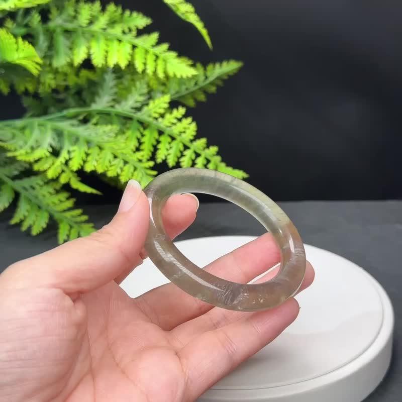 高品质 巴西绿水晶手镯 52MM 冰透彩虹闪片圆条绿色石英 青春自信 - 手链/手环 - 水晶 绿色
