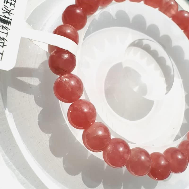 精品阿根廷橘粉冰种红纹石 7mm17.76g 主招正桃花感情运提升魅力 - 手链/手环 - 水晶 