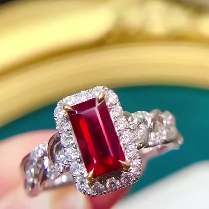 AIGS无烧红宝石戒指  1克拉 - 戒指 - 宝石 