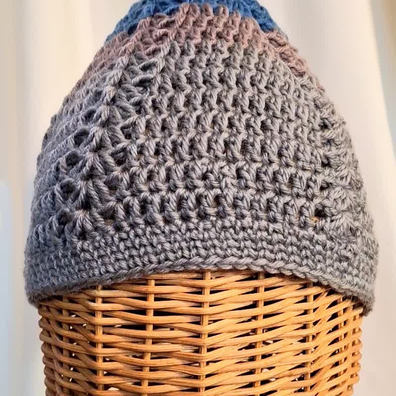 钩织。花花精灵帽 wind - 帽子 - 羊毛 蓝色