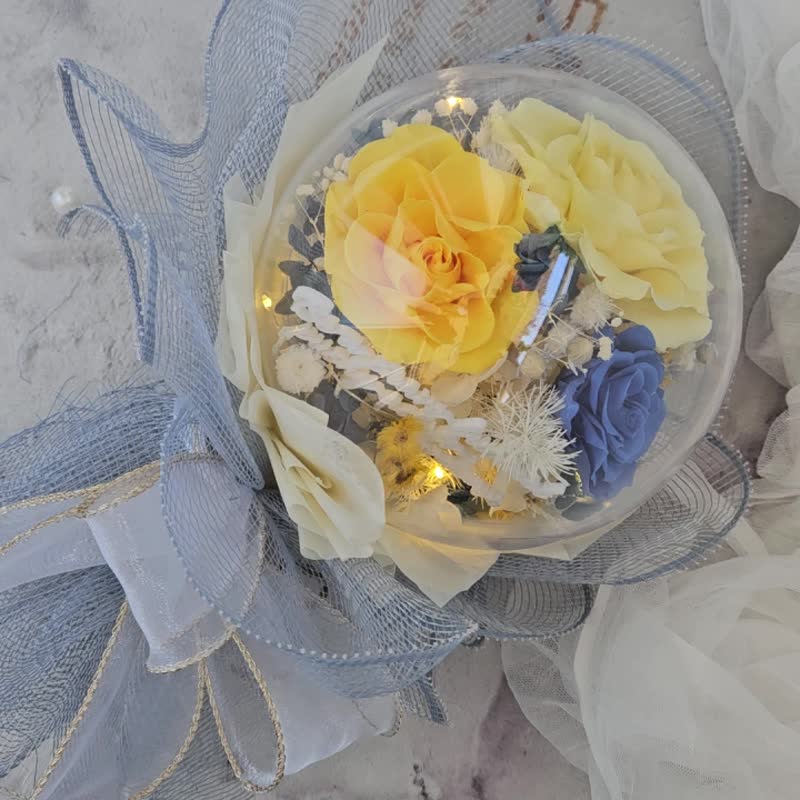 【日本永生花】鲨鱼猫咪不凋花束 玩偶花束 波波球花束 定制化订 - 干燥花/捧花 - 植物．花 