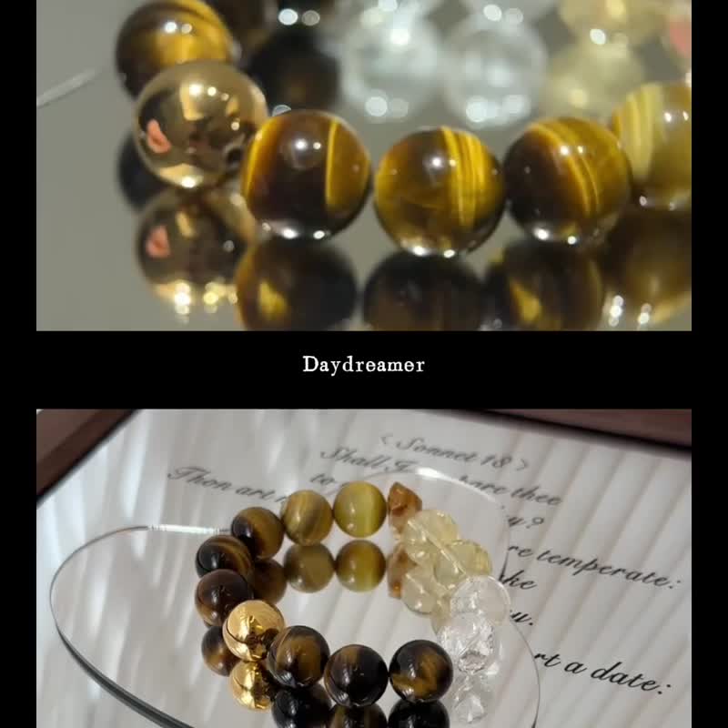 黄虎眼黄水晶白阿赛斯特莱设计款手链 - 手链/手环 - 水晶 黄色