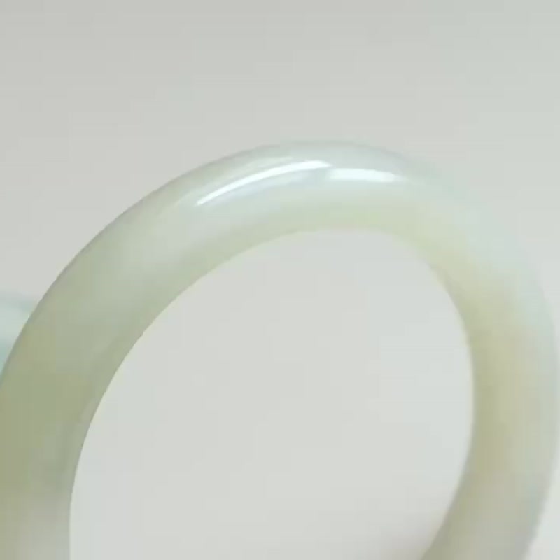 天然晴水和田玉手镯冰底晴水料颜色美脂很厚玉质温润水头足58圈口 - 手链/手环 - 玉石 