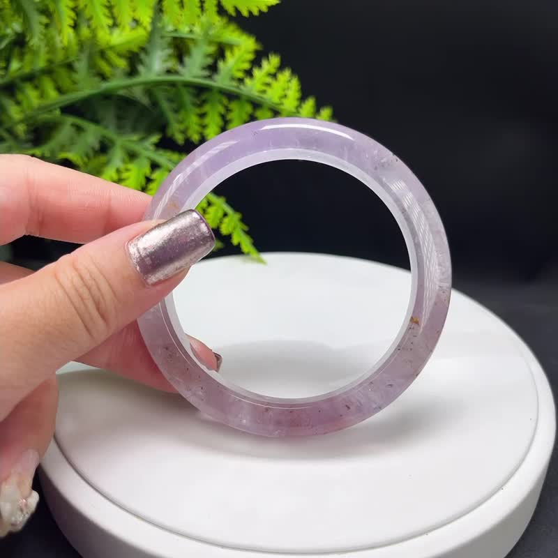 紫色超七水晶手镯 59MM 冰透星光彩虹闪片 超级能量七水晶 果断力 - 手链/手环 - 水晶 