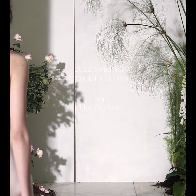 RIMLESS无边  游园景致刺绣深U领连衣裙轻奢艺术感小众裙子 - 洋装/连衣裙 - 其他材质 