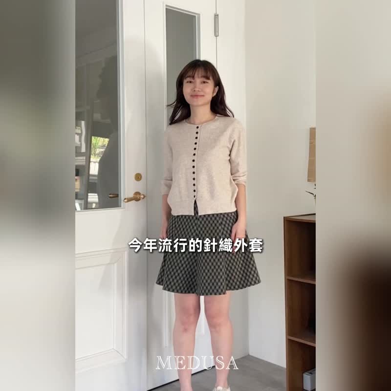 【MEDUSA】小排扣七分袖毛衣罩衫-3色(F) | 女针织外套 女毛衣 - 女装针织衫/毛衣 - 聚酯纤维 绿色