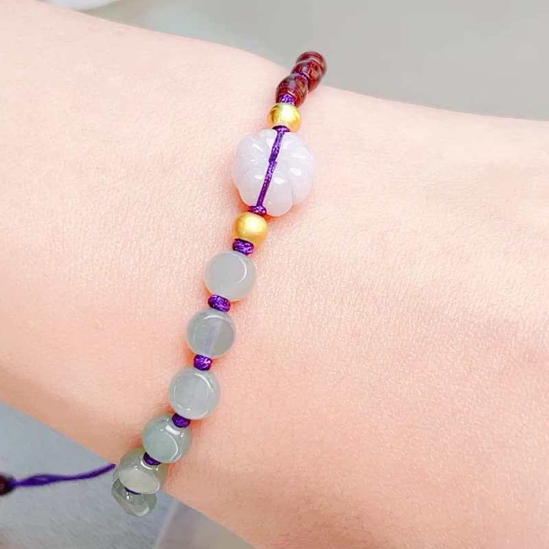 冰种翡翠编织手链 | 天然A货翡翠 | 送礼 - 手链/手环 - 玉石 多色