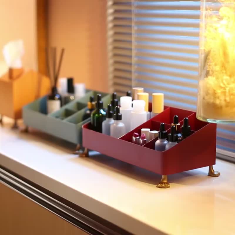 可愛貓腳 化妝品保養品美妝收纳盒 桌面雜物搖控器收納盒 - 收纳用品 - 其他金属 多色