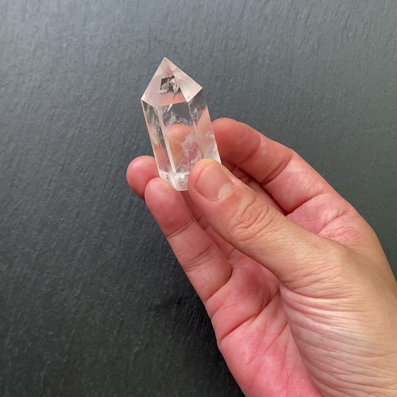 天然冰透彩虹白水晶能量柱 消磁净化 招财开运 净化气场 快速出货 - 摆饰 - 水晶 白色