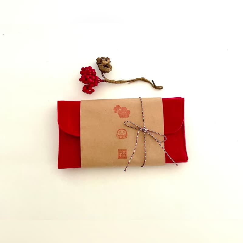 达摩福神 红包袋钱包收纳袋。开运招财喜寿弥月。隔层。3款。日本 - 皮夹/钱包 - 棉．麻 红色