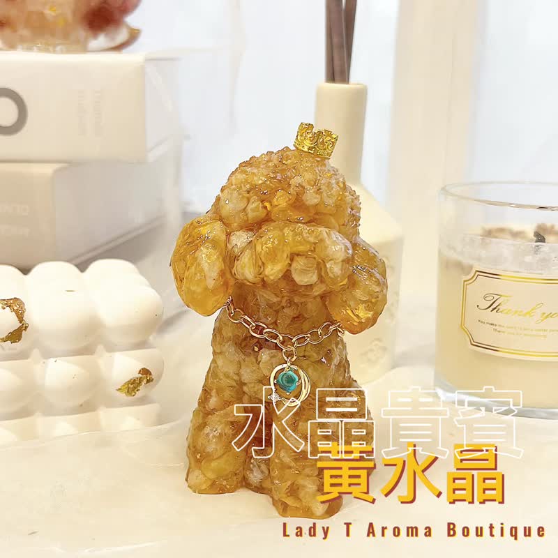贵宾犬造型水晶摆件 - 摆饰 - 水晶 金色