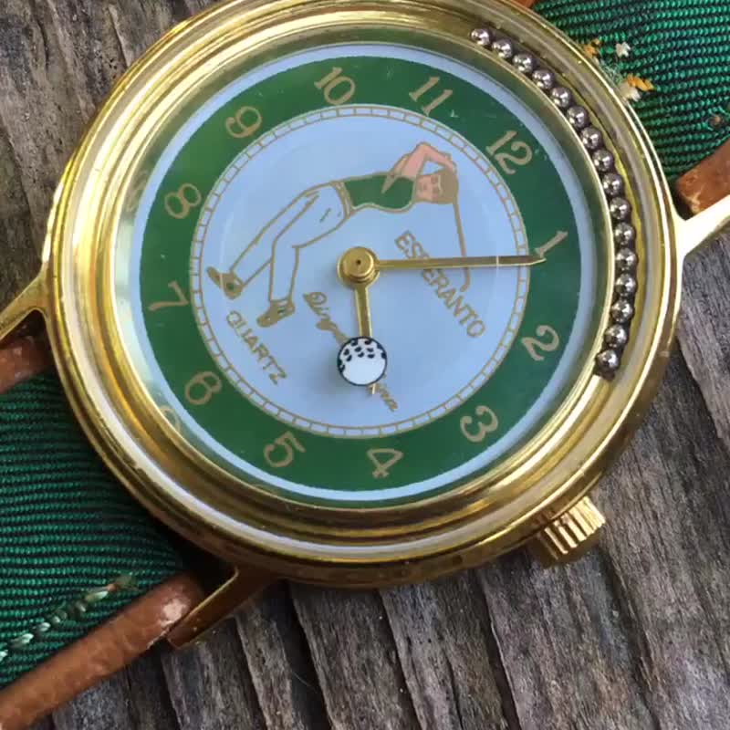 【Lost and find】老款 转动的球 童趣 运动 打哥尔夫 手表 - 女表 - 其他金属 绿色