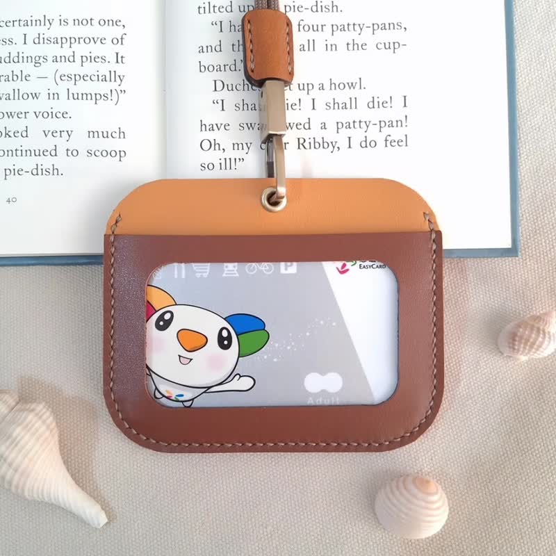 识别证套 / 悠游卡套 / 三层收纳 / 附可调式颈绳 / 顶级柔软羊皮 - 证件套/卡套 - 真皮 