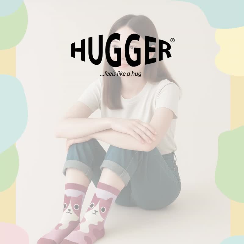HUGGER MIT舒适中筒袜成人袜 亮丽公主 台湾设计制造 - 袜子 - 棉．麻 紫色